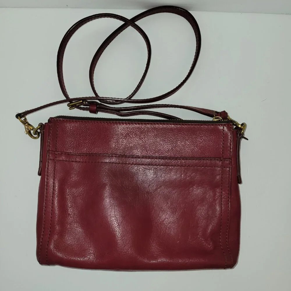 Fossil Emma Burgundy/Multi Colored Square Crossbody Bag One Size